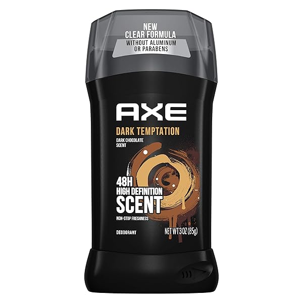 AXE DEODORANT STICK FOR MEN FOR LONG LASTING ODOR PROTECTION, DARK TEMPTATION SMOOTH DARK CHOCOLATE SCENT MEN’S DEO, FORMULATED WITHOUT ALUMINUM 3.0OZ
