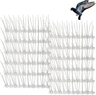 Fox·Bunny 12Pcs Bird Spikes Kit 3M Coverage Pigeon Deterrent Garden Balcony