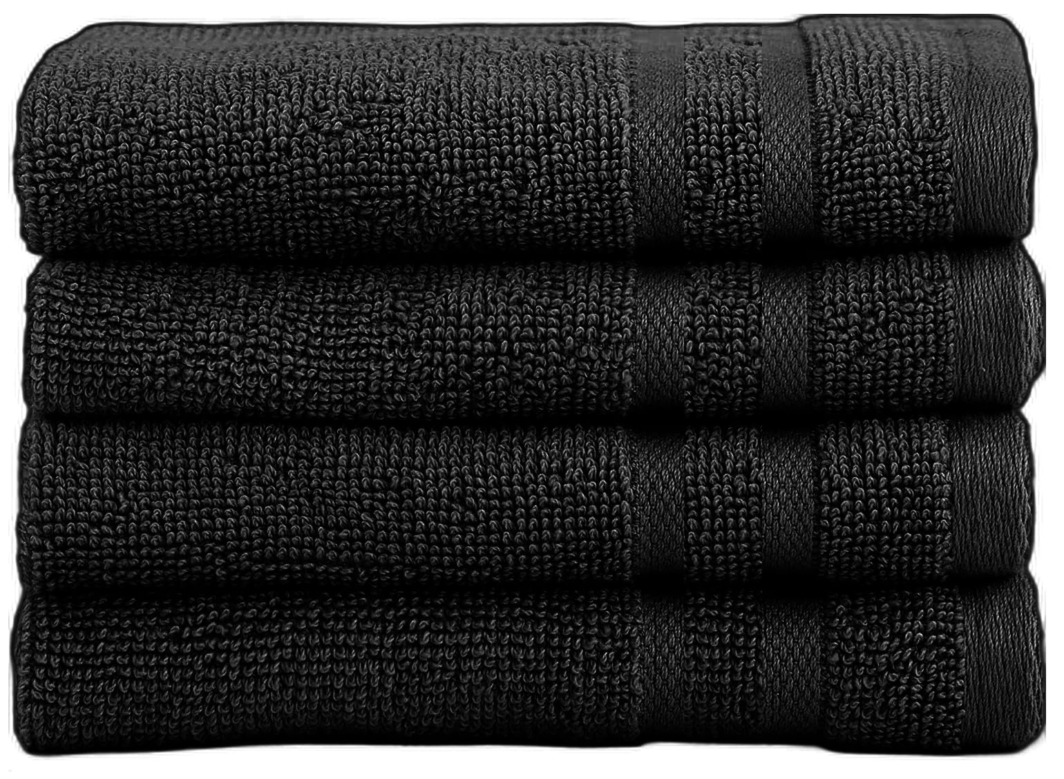 EDB 6-Piece Luxury Towel Set 100% Egyptian Cotton 2 Face Cloth, 2 Hand Towel, 2 Bath Towel Highly Absorbent Hotel Collection Towel Bale 800-GSM (Black, 4 - FACE CLOTH)