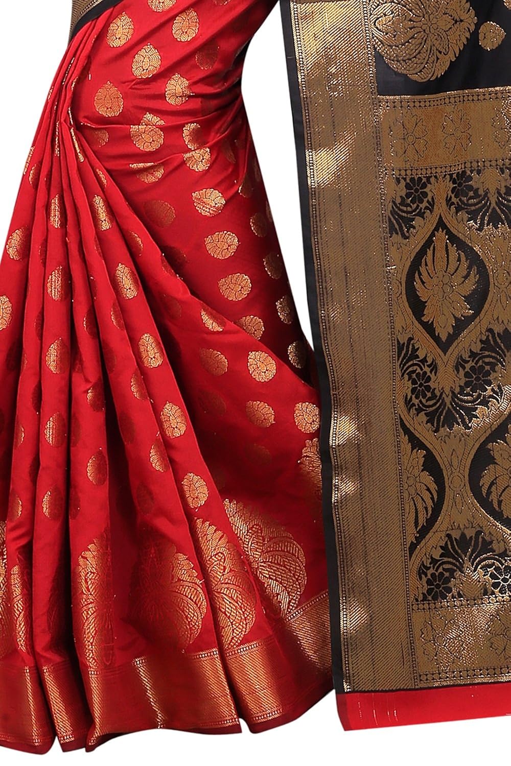 silk zone women's silk saree with blouse piece (banarasi 12_1_red)