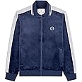 Sergio Tacchini Men's Maglia Velour Track Jacket- Maritime Blue