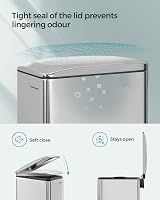 SONGMICS 48L Slim Kitchen Bin Stainless Steel with Soft-Close Lid view 3
