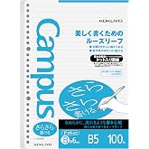 KOKUYO Campus B5 Loose Leaf Paper, 6mm Dot Ruled Refill Paper, 100 Sheets | 75gsm Sarasara smooth filler paper in 7.2"x10.2", 26 holes dotted narrow line spacing notebook paper for school, 100/pack
