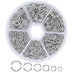 1000Pcs O Ring Connectors Metal Open Jump Rings Set