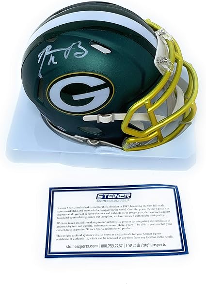 Aaron Rodgers Green Bay Packers Signed Autograph Mini Helmet Steiner Sports Certified