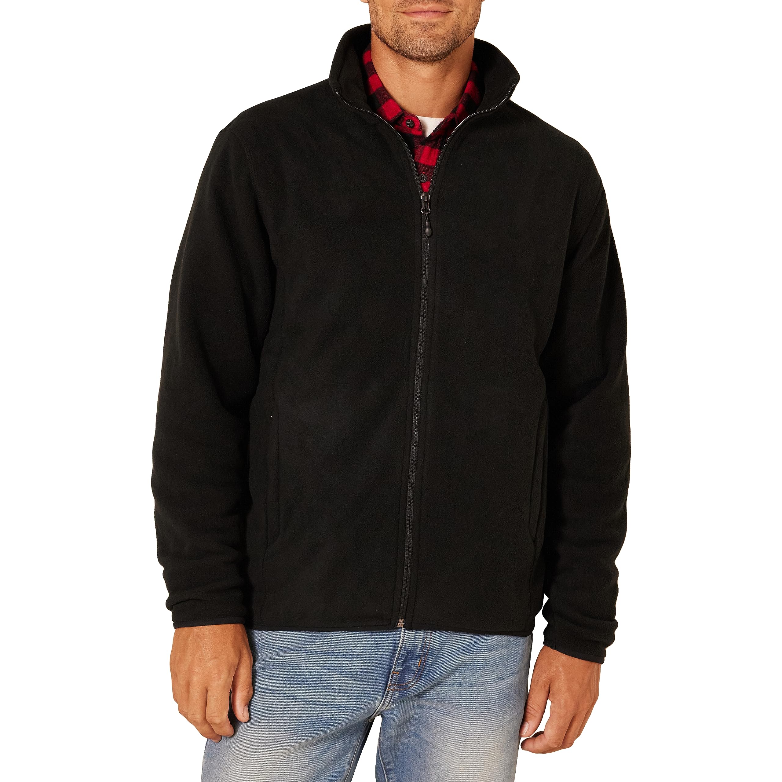 Men's Essential Full Zip Fleece Jacket - Black