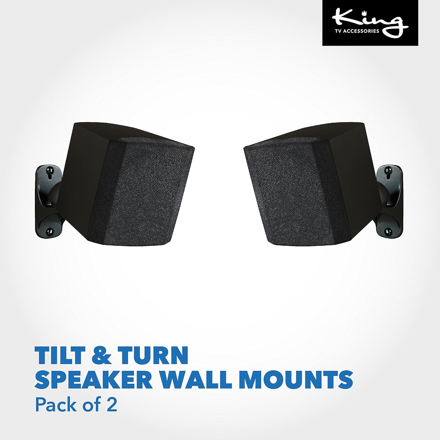 King Universal Tilt & Swivel Speaker Wall Mount Bracket, Pair, for Surround Sound Speakers SONOS PLAY:1 compatible - Image 4