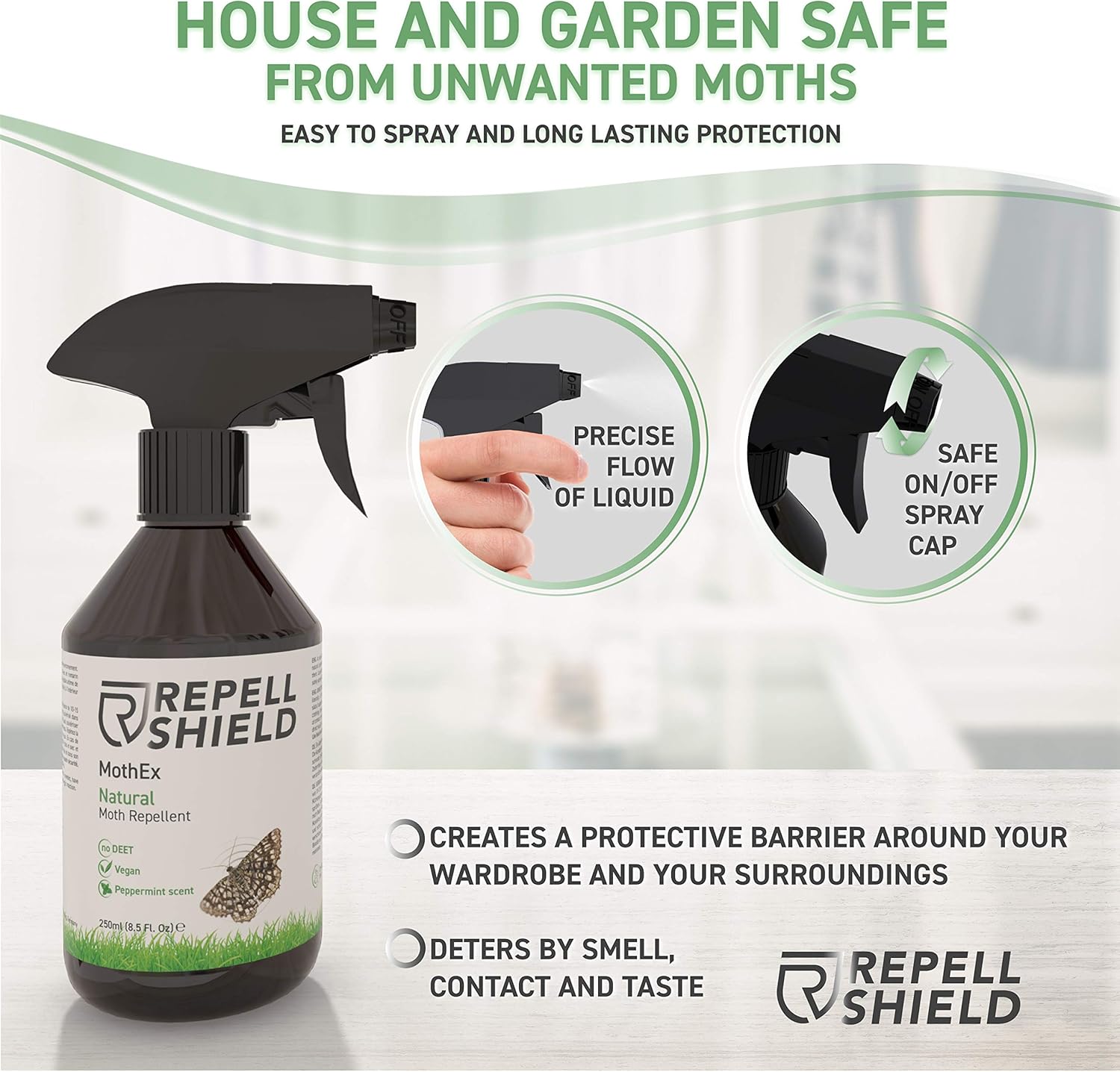 RepellShield Natural Moth Repellent Spray Moth Repellent for