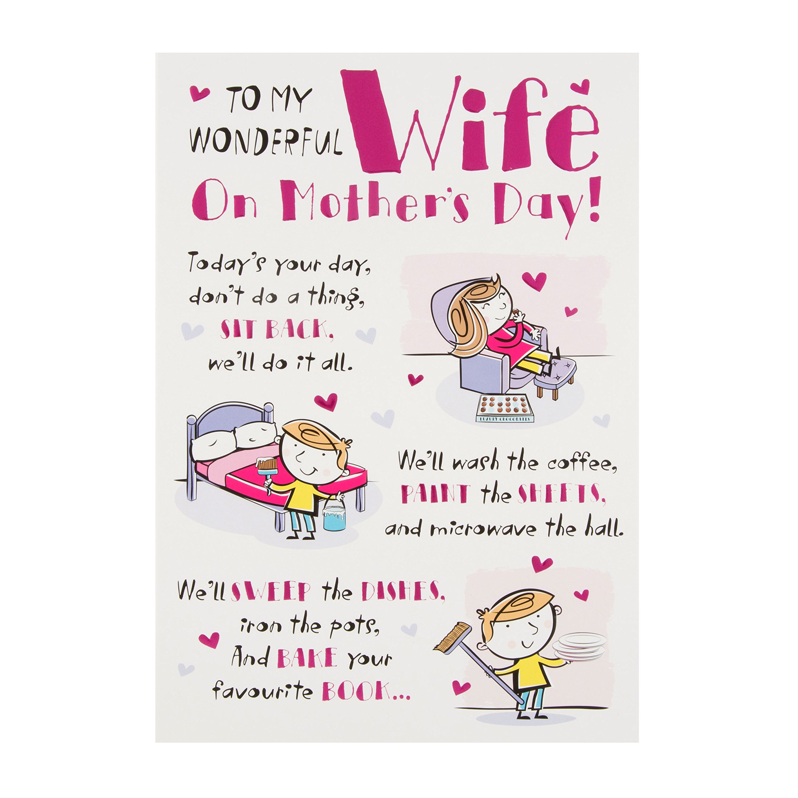 Hallmark 25485004 Wife Mother's Day Card "Whole Day Off" - Medium