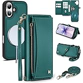 BLISLIAR Wallet Case for iPhone 17 with Card Holder/Crossbody Wallet/Strap,[RFID Blocking][Magnetic] PU Leather Phone Case for iPhone 17,6.3 in,Green