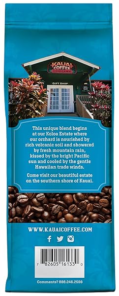 KAUAI COFFEE WHOLE BEAN COFFEE – SMOOTH, NON-BITTER PURE ARABICA – LIGHT FLORAL NOTES & BRIGHT AROMA – GROWN ON HAWAII’S LARGEST COFFEE FARM – KOLOA ESTATE MEDIUM ROAST, 1 PACK OF 10OZ