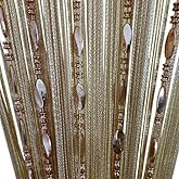 ZiDeTang Button Beaded Door Curtain Fringe Tassel Living Room Divider Curtain (39.30" x 78.50", Champagne)