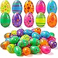 JOYIN 72PCS 2.3" Printed Empty Plastic Eggs Fillable, Bright Colorful Plastic Eggs Bulks for Festival Hunt, Filling Treats, Party Favor, Basket Stuffers, Classroom Prize Supplies
