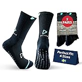 Premium Soccer Grip Socks Men, Women and Youth, 2/4/6 Pairs Non-Slip Grip Socks Soccer - in 4 Sizes for a Perfect Fit