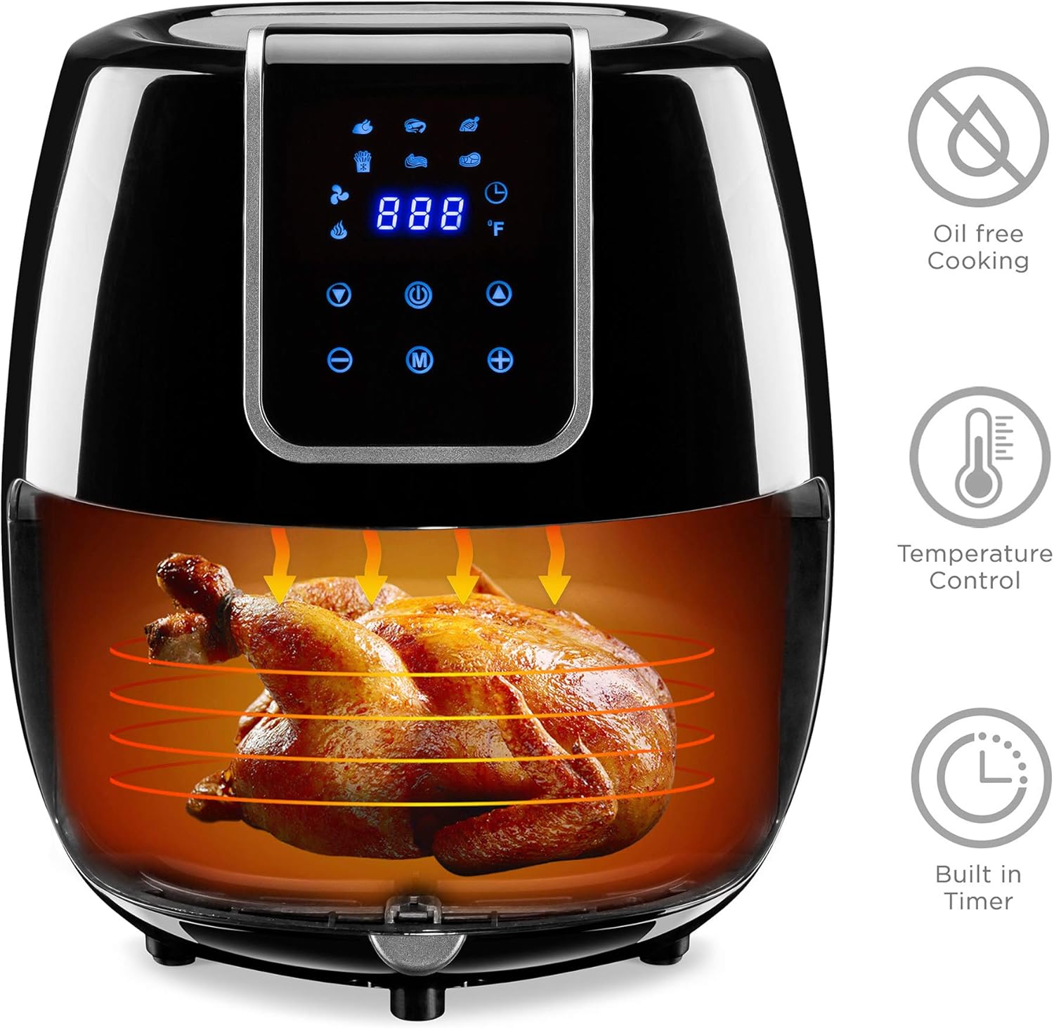 BCP 5.5qt 7IN1 Digital NonStick Air Fryer Appliance w/ LCD Screen Timer