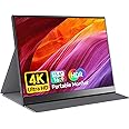 Anyuse 4K Portable Monitor 15.6" 3840x2160 UHD USB-C HDMI Laptop Monitor, 100% RGB IPS Computer Gaming Display HDR Travel Monitor w/Speakers & Smart Cover for Laptop Xbox PS5 Switch PC Phone