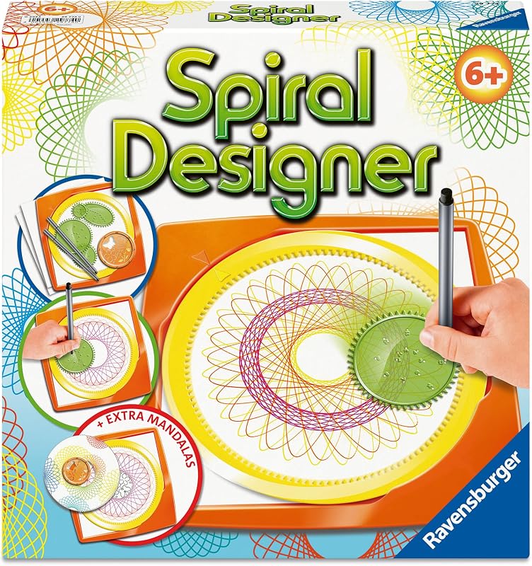 Spiral-Designer, Zeichnen Lernen für Kinder ab 6 Jahren, Kreatives Zeichen-Set für farbenfrohe Spiralbilder und Mandalas