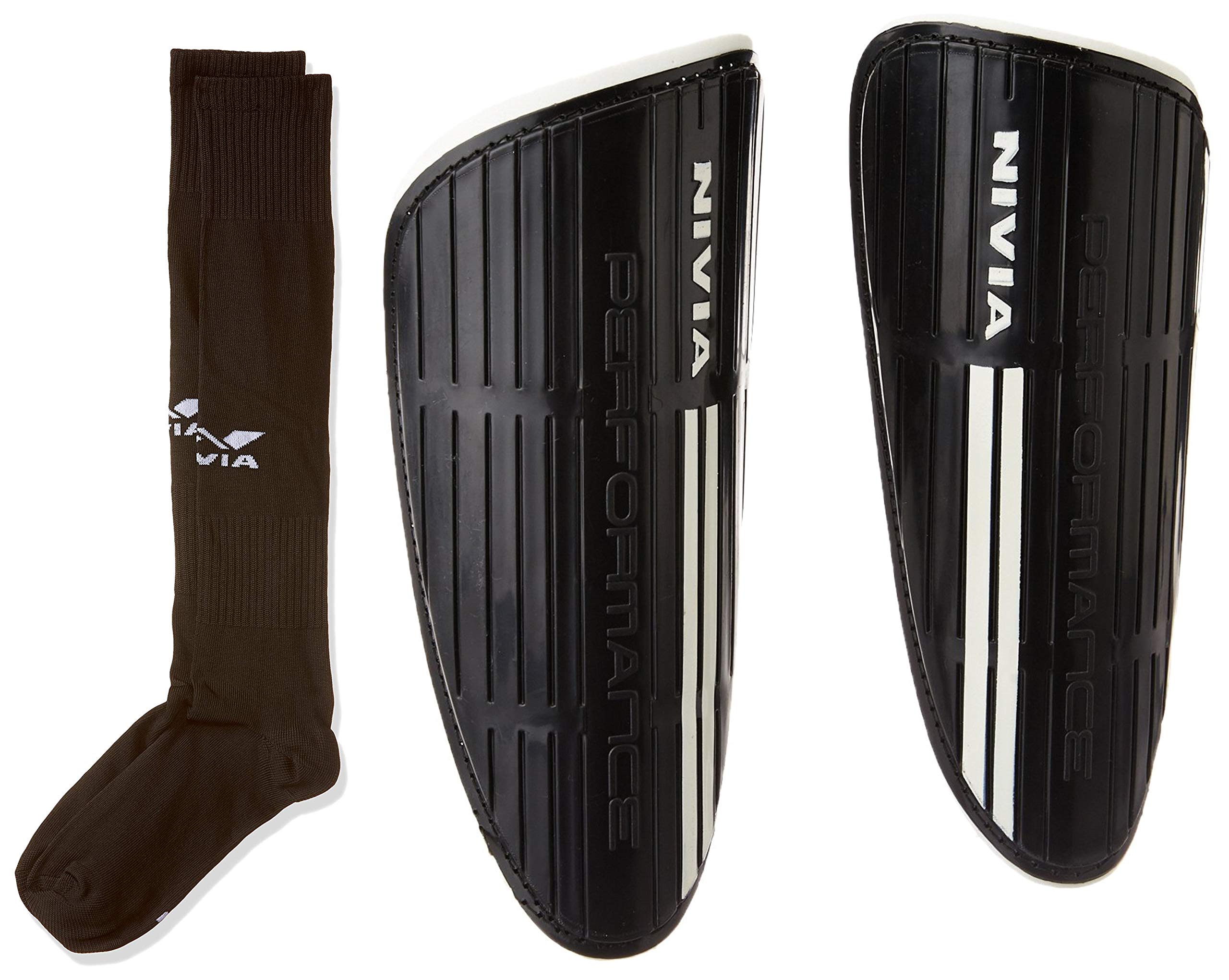 Nivia Plain Encounter Stockings (M, Black) - Polyester Blend, Knee Length, Unisex, Pack of 1