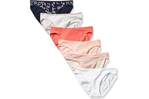 Amazon Essentials Women's Cotton Bikini Brief Underwear (Available in Plus Size), Multipacks