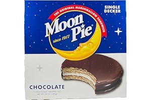 MOONPIE Moon Pie Single Decker - Chocolate. The Original Marshmallow Sandwich, 12 Pies per box