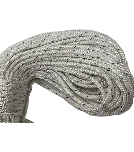 NovaTech 1/4" X 50' Green/White Double Braided Rope - Sailboat Rigging Sheet Halyard