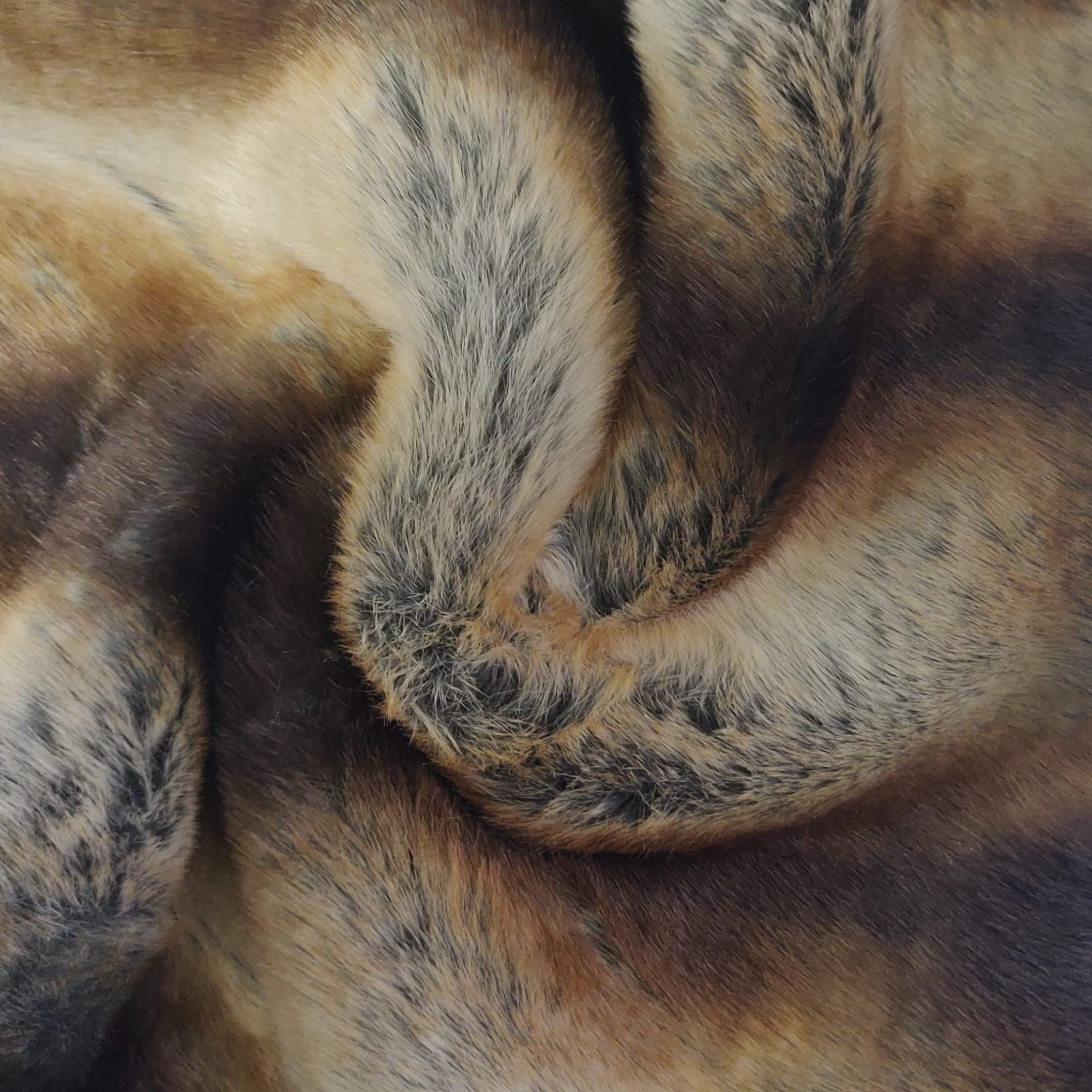 Super Luxury Faux Fur Fabric Material Bronze Chinchilla, 1Mtr 150cm x 100cm