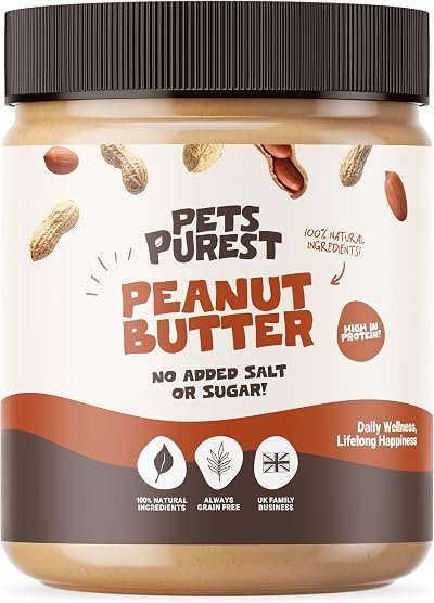 Pets Purest Dog Peanut Butter 340g 100% Natural No Palm Oil Xylitol