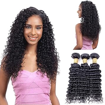 Amazon Com 3 Bundles Deal Brazilian Virgin Deep Wave Curly Human