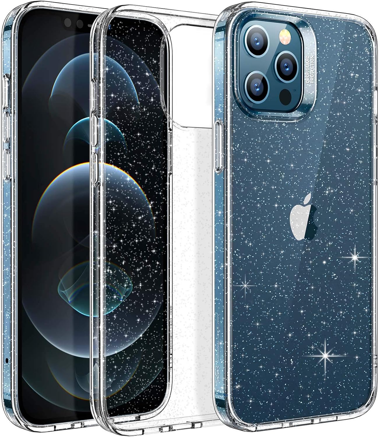 Amazon Com Esr Clear Glitter Case Compatible With Iphone 12 Pro Max Case 6 7 Inch Wireless Charging Ready Slim Clear Shimmer Series