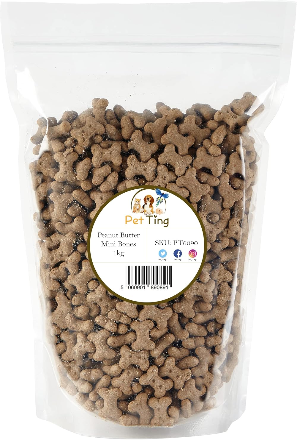 Pet Ting Premium Peanut Butter Bones Dog Biscuits 1kg
