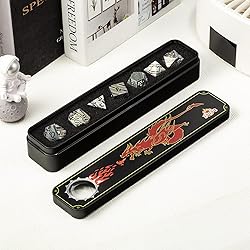 DNDND Rainbow Stripe DND Metal Dice Set,7 PCS Zinc