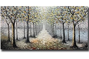 Yotree Paintings, 24x48 Inch Paintings Snowy Road Oil Hand Painting Painting 3D Hand-Painted On Canvas Abstract Artwork Art Wood Inside Framed Hanging Wall Decoration Abstract Painting