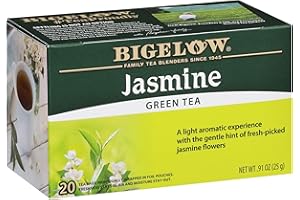 Bigelow Tea Jasmine Green Tea, Caffeinated Tea with Jasmine, 20 Count Box (Pack of 6), 120 Total Tea Bags