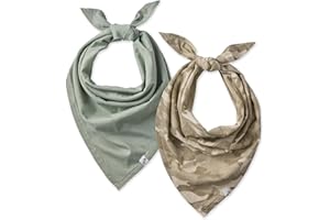 Pet Passion Multipack 100% Organic Cotton Pet Bandanas for Small, Medium and Large Dogs, Camo-Sand, Medium/Large