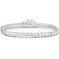 ARGENTO REALE 925 Sterling Silver Solid 6.25MM-12.25MM Miami Cuban Bracelet for Men - Sterling Silver Link Bracelet For Men, Mens Link Bracelets 8 8.5, 9