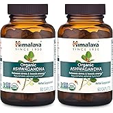 Himalaya Organic Ashwagandha Root, 120 Day Supply - Herbal Adrenal Support Supplements for Stress Relief and Energy Support - USDA Organic, Non-GMO, Vegan, Gluten Free, 60 Caplets, 2 Pack
