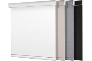 Boolegon Blackout Roller Shades for Windows Cordless Roller Blinds with Cassette Valance Roller Window Blinds Thermal Insulation Energy Saving Shades for Home Door Office, Pure White, 47" W x 84" H