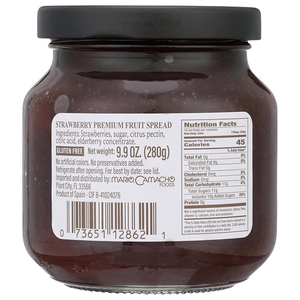 MARIO CAMACHO LA VIEJA FABRIC STRAWBERRY PREMIUM FRUIT SPREAD, 9.9 OUNCE