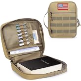 Tactical Bible Case for Men,Large Bible Cover Bag with Handle for Church | Water-Resistant Bible Organizer Bag with MOLLE Webbing &amp; Multi Pockets,Carrying Shoulder Strap for Worship Daily Church,Study