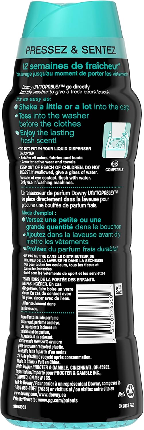 Downy Unstopables In-Wash Scent Booster Beads, FRESH, 20.1 oz: Health & Personal Care