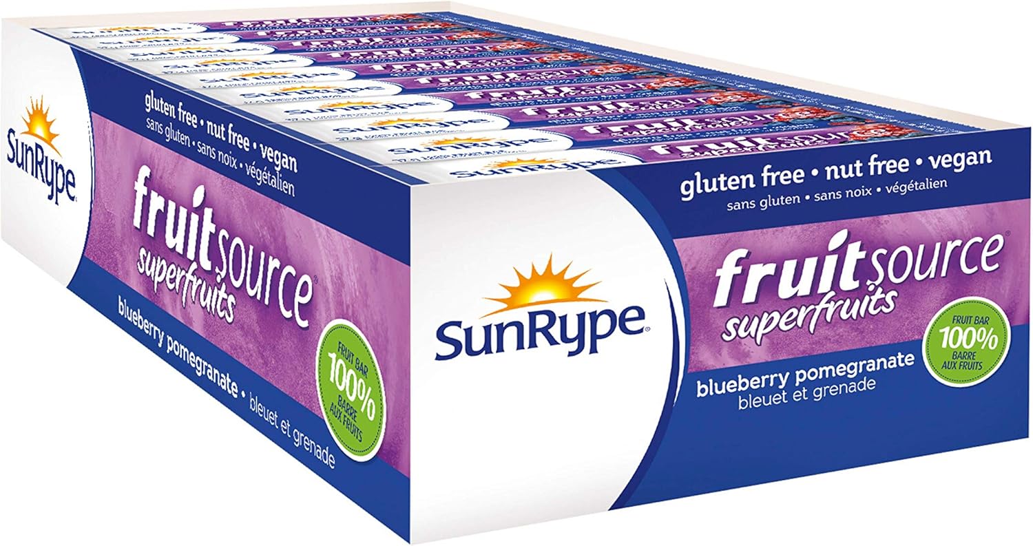 SunRype FruitSource 100 Percent Fruit Bar, Blueberry Pomegranate, 50