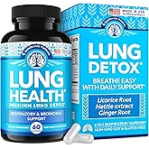 Lung Support Supplement - Natural Capsules for Lung Cleanse and Detox - Made in USA - Respiratory System; Mucus Clear - Vegan Supplement for Lung Detox; Respiratory Support - 60 Capsules