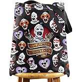 WZMPA Clown Glasses Tote Bag Clown Movie Fan Gift It's Always The Quiet Ones Clown Grocery Bag Sunflower Glasses Clown Merch