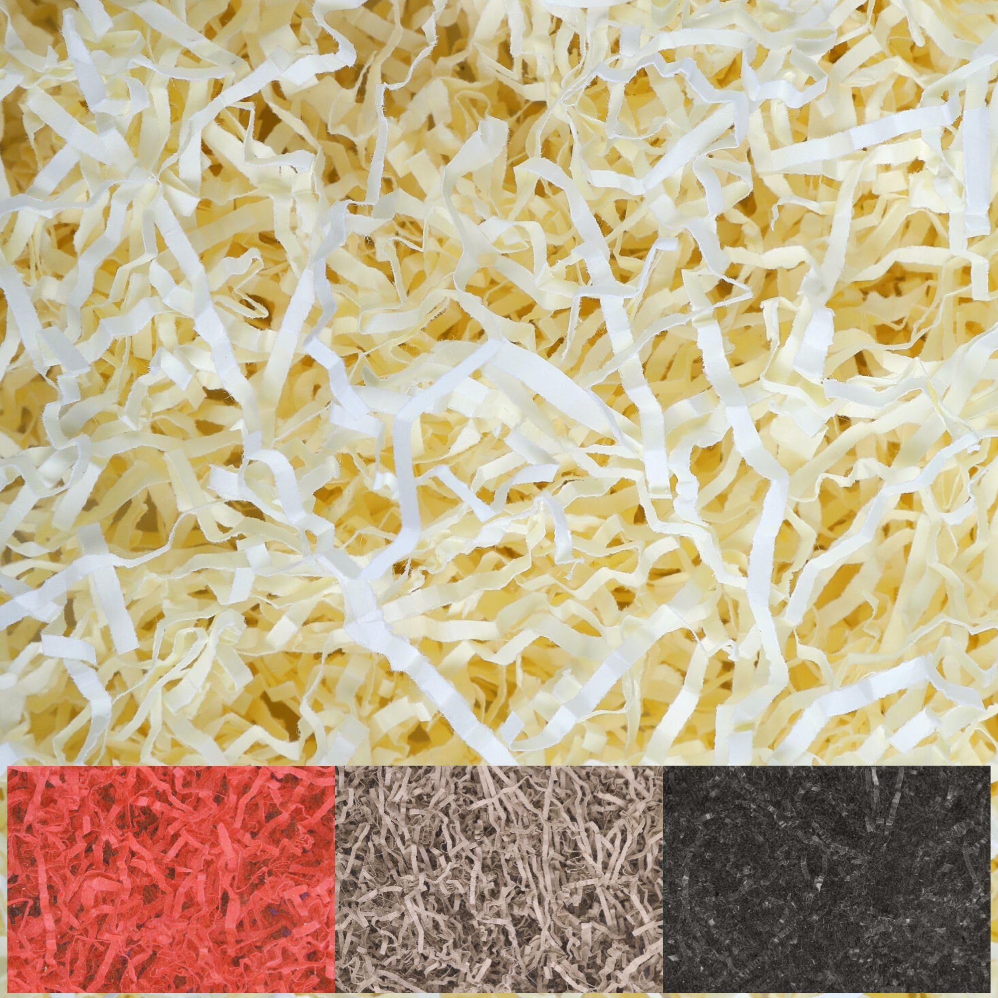 Creative Deco 200g Cream Kraft Shredded Tissue Paper | Basket Box Hamper Filling Gift Box | Wood Wool Replacement Decorative Straw for Easter Gift Packaging | Birthday Anniversary Comes in Blue Bag