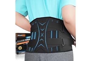 Healrecux Back Brace for Lower Back Pain Relief with 7 Stays, Back Support Belt with Adjustable Straps, Lumbar Support Belt for Men Women Herniated Disc,Sciatica,Scoliosis M/L(Waist:31.4''-41.3''
