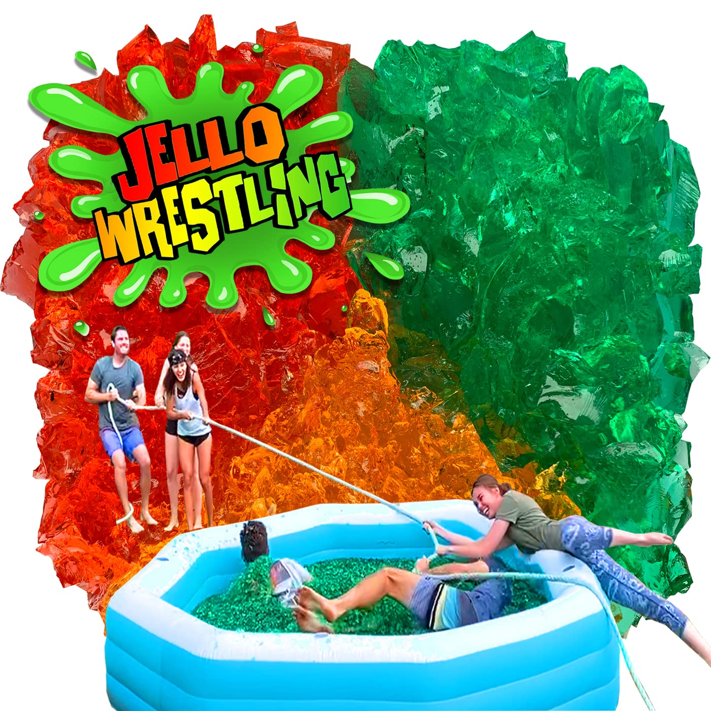 Bulk JELLO WRESTLING Mix. 100 Gallon Package! RED Jelly Kit. Just Add Water to your Inflatable Pool to make a Jello Wrestler's Ring. Easy Set Wrestling Jello for Parties, Tug of War & Fundraisers.
