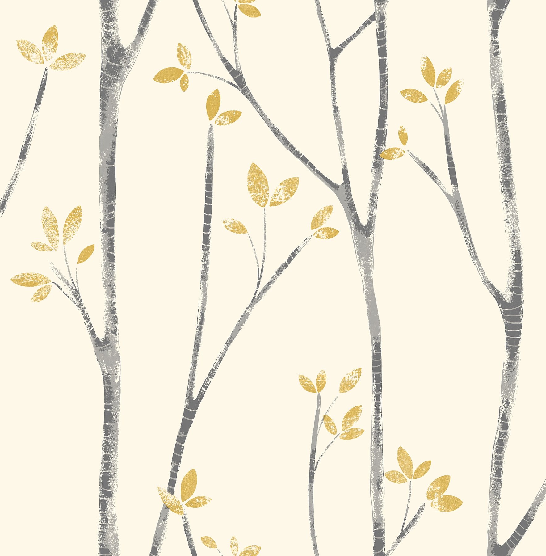 Urban Walls UW24776 Scandi Tree Sidewall, Mustard