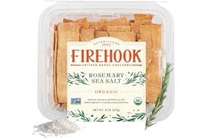 Firehook Baked Crackers, Crackers Rosemary Sea Salt, 8 Ounce