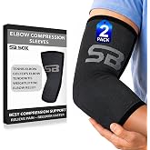 SB SOX Elbow Brace Compression Sleeve for Men &amp; Women | Best Support for Tennis Elbow, Tendonitis, Arthritis, Golfers Elbow &ndash; Perfect for Weightlifting, Sports