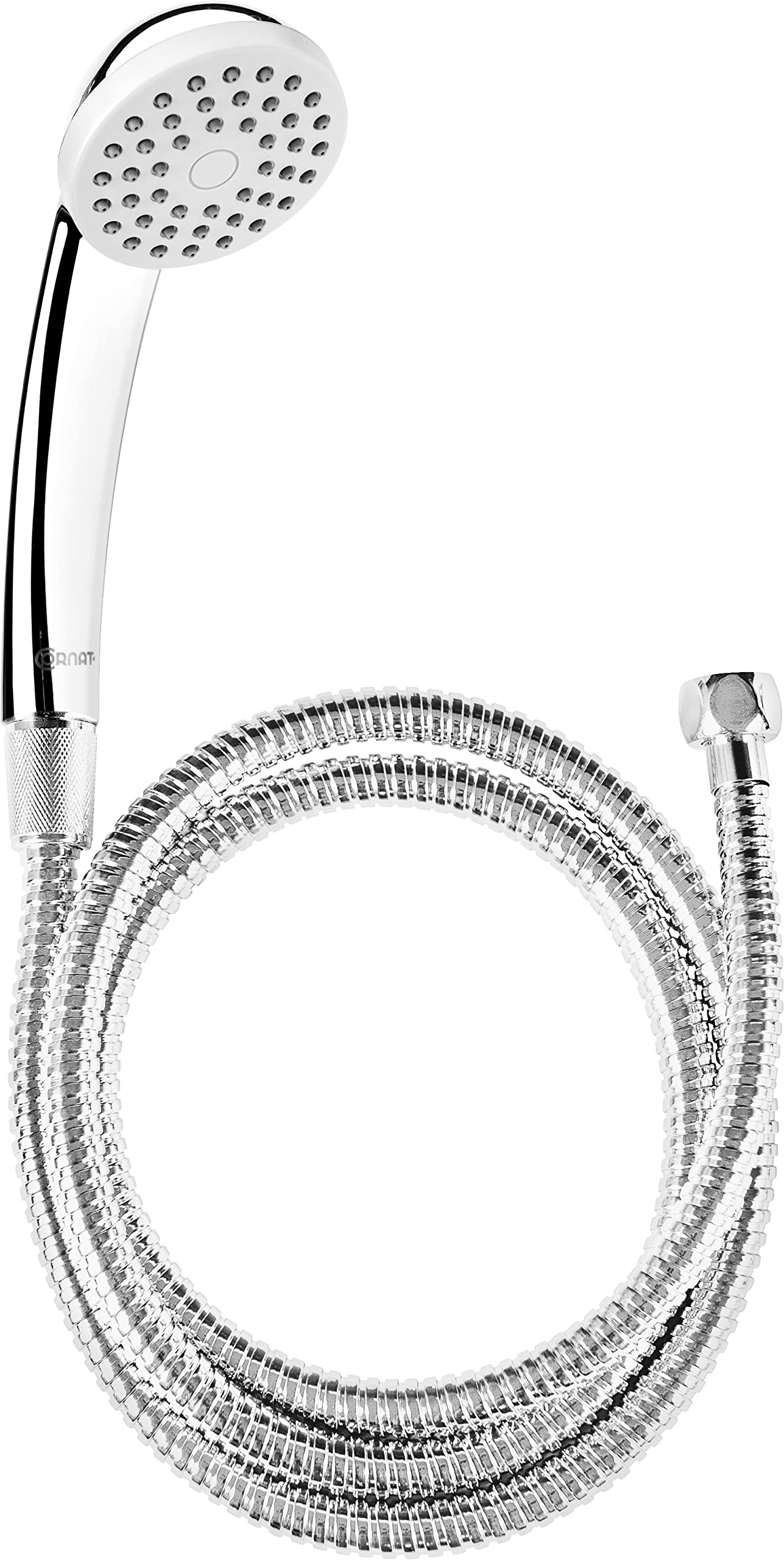 Cornat Amarela TECB3433 Shower Set - Hand Shower Diameter 67 mm - 1 Jet Type - Anti-Limescale and Water-Saving Insert - 150 cm Shower Hose/Shower Head for Shower and Bath/Shower Set